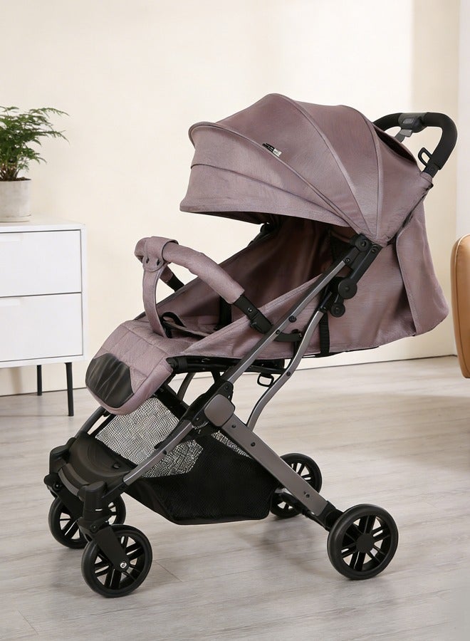 كيديليو عربة أطفال مدمجة قابلة للطي، متوافقة مع مقعد السيارة، عربة أطفال خفيفة الوزن مع مظلة كبيرة الحجم، مساحة تخزين كبيرة جدًا - وردي - Image 1